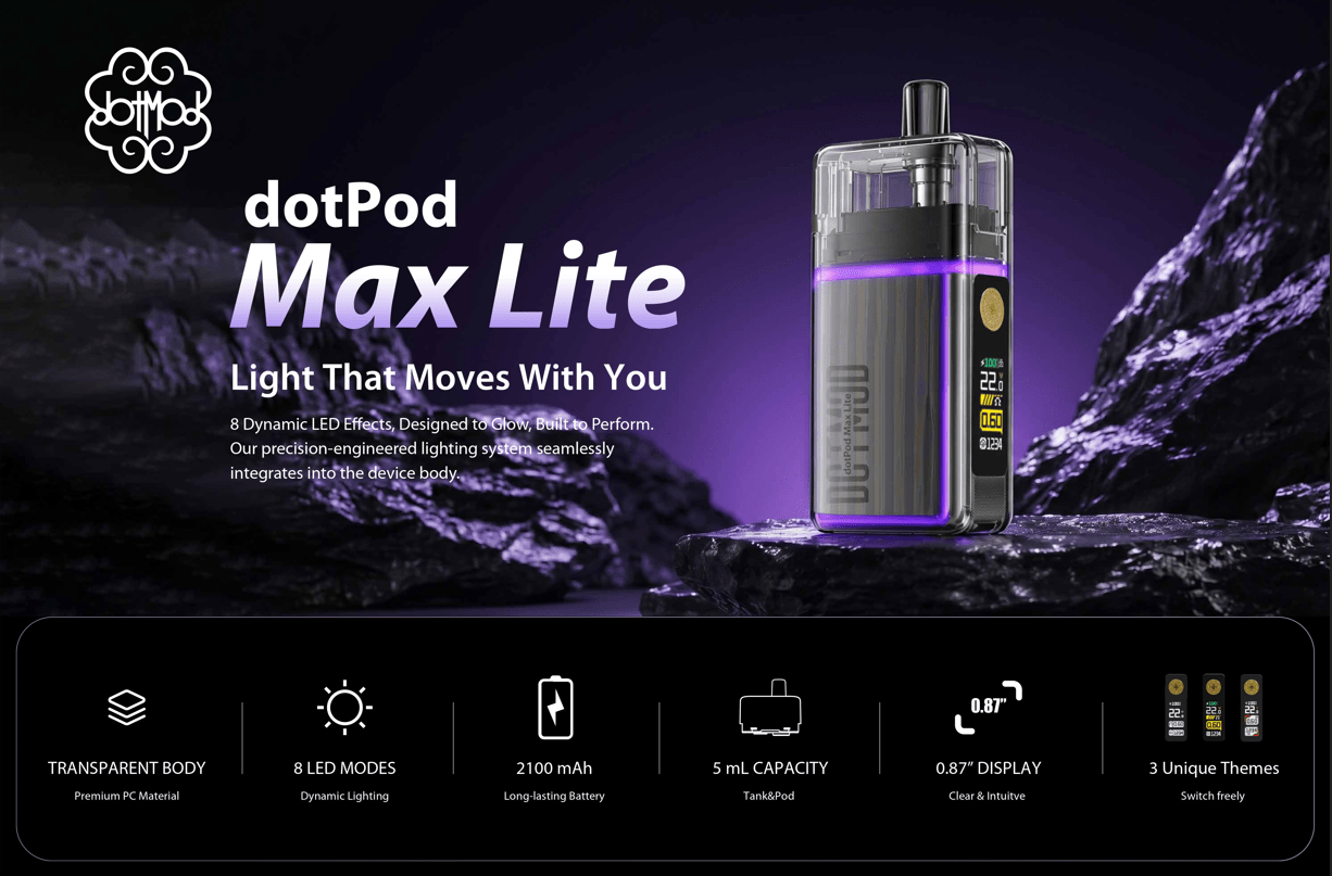Dotmod - DotPod Max Lite 5ml 2100mAh - SPECS