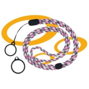 Lanière Réglable Round Pink + Grey – 2 Anneaux en Silicone